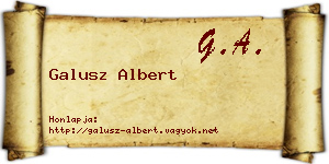 Galusz Albert névjegykártya